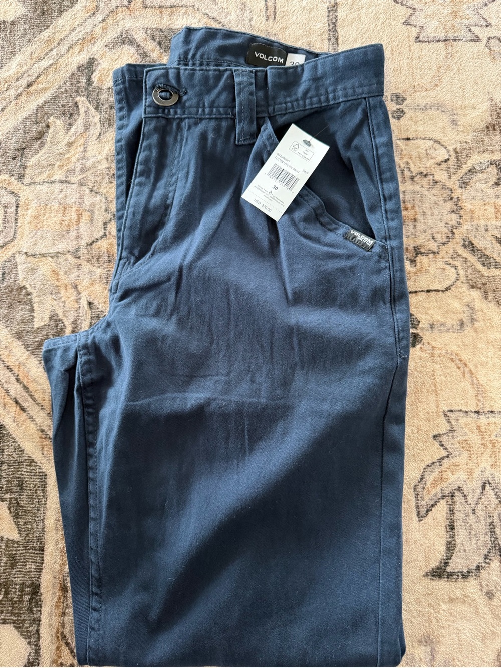 Volcom Men's Dark Navy Chino Pants